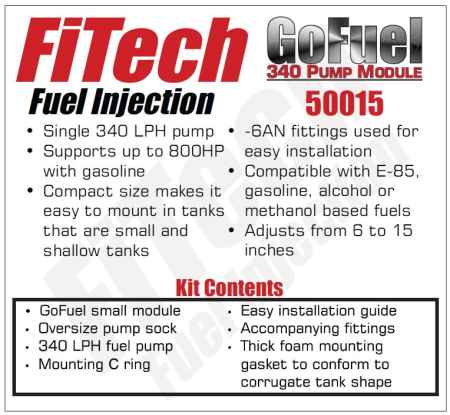 FiTech Go Fuel In-Tank Retrofit Kit 50015